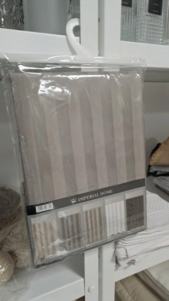 Cortina de baño dobby + Ganchos