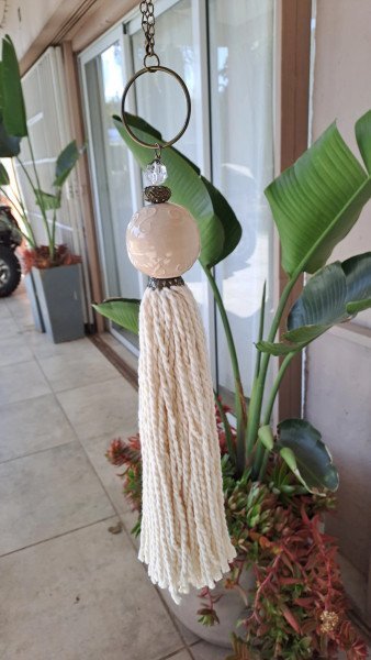 Borla de cerámica con algodón natural