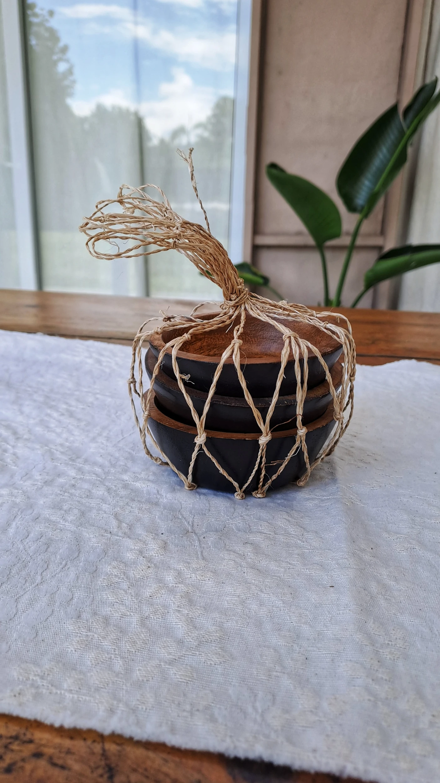 SetX3 copetinero conicos de acacia black 10cm