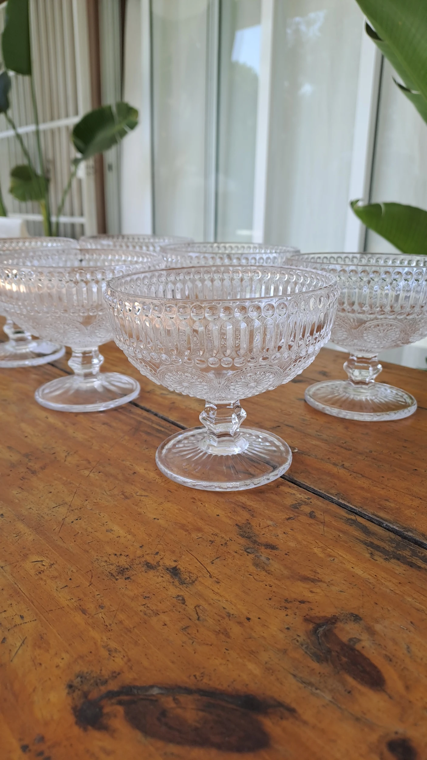 Compotera flor transparente x6und.