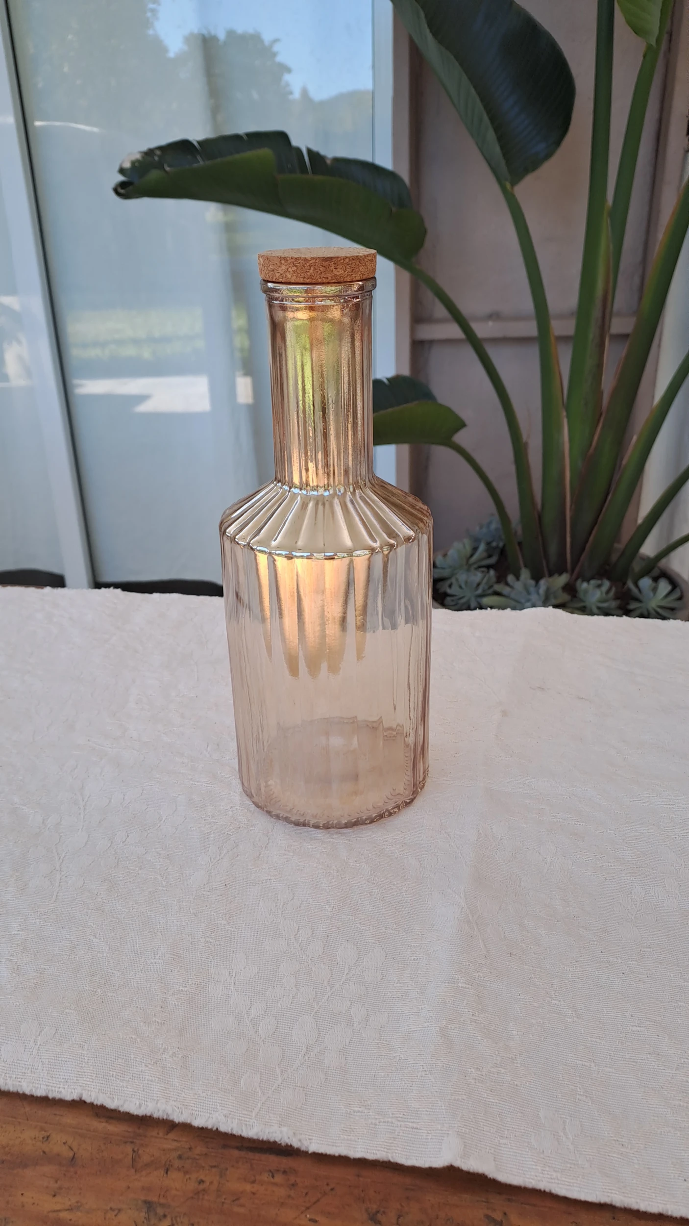 Botella de vidrio lineal ambar 500ml