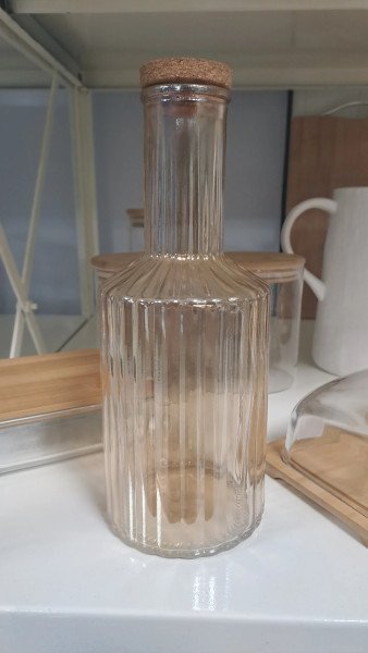 Botella de vidrio lineal ambar 500ml