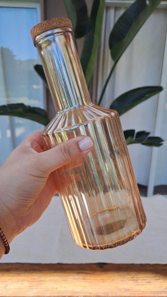 Botella de vidrio lineal ambar 500ml