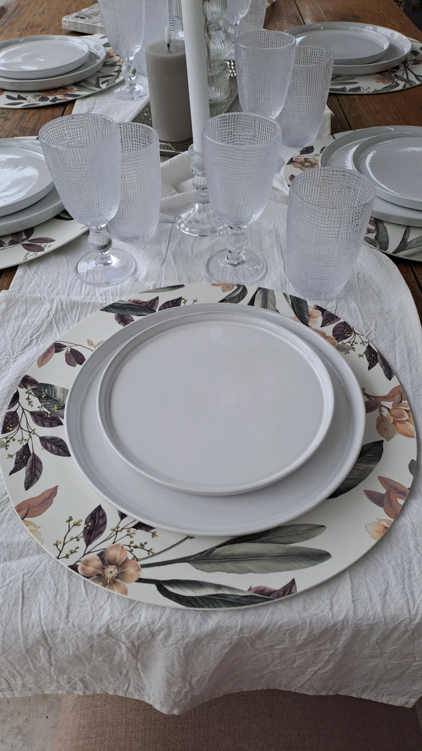 Individual circular de PVC invierno x6unid